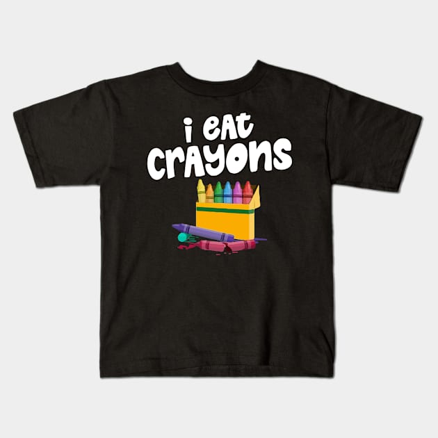 I Eat Crayons - Funny Child Coloring Artists Kids T-Shirt by Zone32